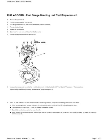 How to fix my gas gauge in my honda accord 1999