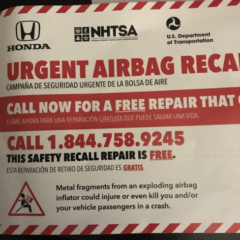 Is urgent airbag recall a scam